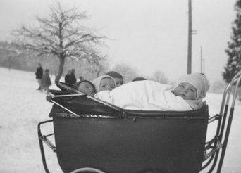 Babys in einem Schesenwagen